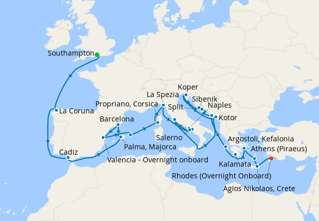 Cruise Itinerary Map