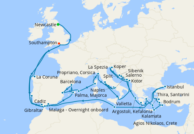 Cruise Itinerary Map