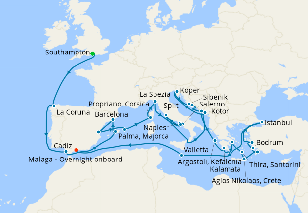 Cruise Itinerary Map