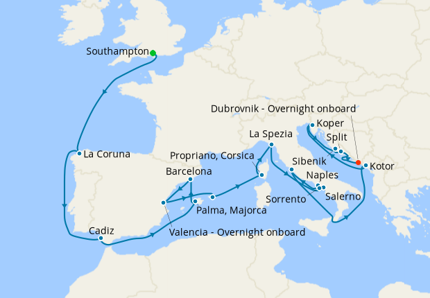 Cruise Itinerary Map