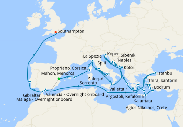 Cruise Itinerary Map