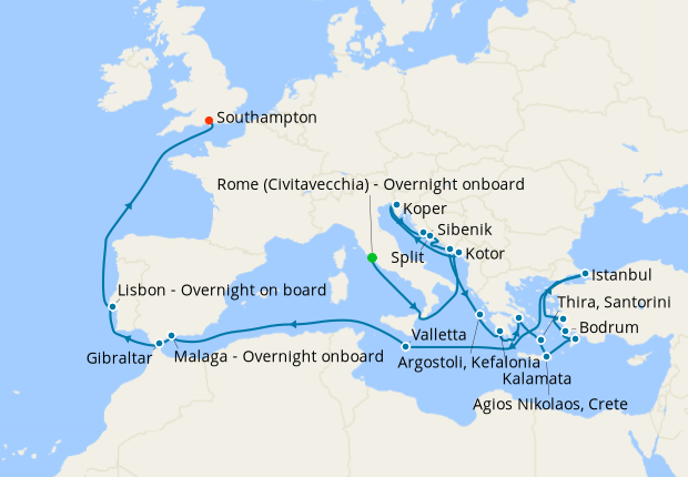 Cruise Itinerary Map