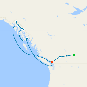 Rocky Mountaineer from Banff to Vancouver & Alaska with Inside Passage from Vancouver