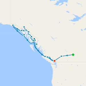 GoldLeaf Rocky Mountaineer from Banff to Vancouver & Alaskan Fjords, Glacier Bay & Inside Passage