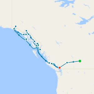 GoldLeaf Rocky Mountaineer from Banff to Vancouver & Alaskan Fjords, Glacier Bay & Inside Passage