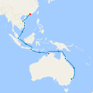 Sydney, Great Barrier Reef, Bali & Asia to Hong Kong + Stays