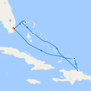 Eastern Caribbean & Fun day at Celebration Key from Miami with 1nt Stay