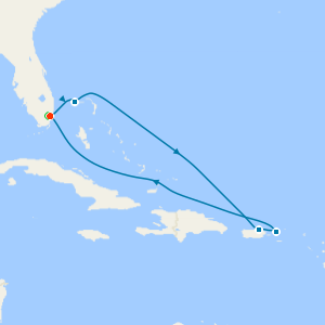 Eastern Caribbean & Fun day at Celebration Key from Miami with 1nt Stay