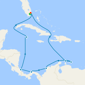 Panama Canal with Costa Rica & Caribbean from Ft. Lauderdale with 1nt Stay