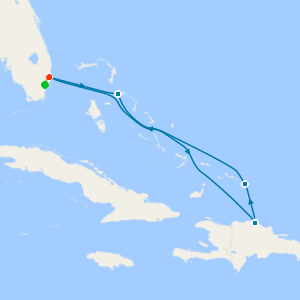 Eastern Caribbean with Bahamas Holiday from Ft. Lauderdale with 1nt Stay