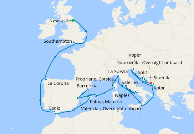 Cruise Itinerary Map