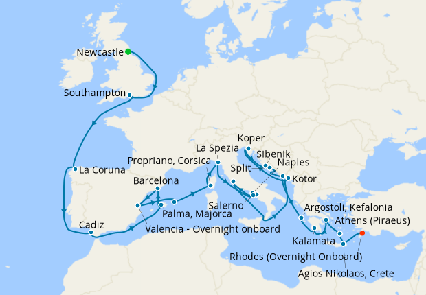 Cruise Itinerary Map