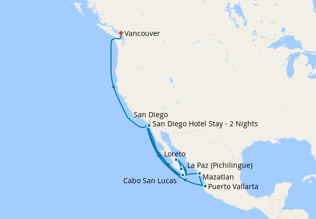 Baja Peninsula, Mexican Riviera & Pacific Coast from San Diego with ...