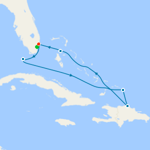 Tropical Caribbean from Ft. Lauderdale with 1nt Stay