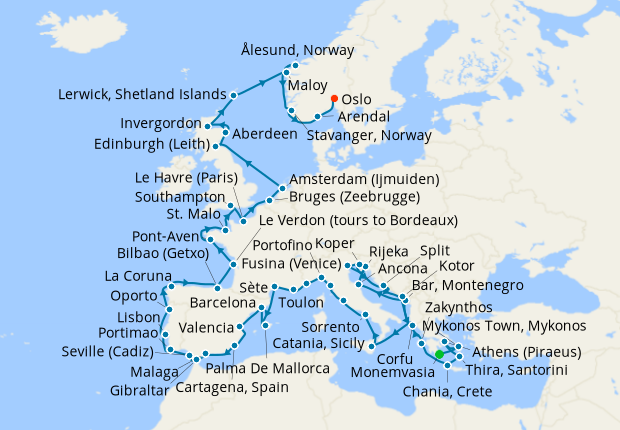 Cruise Itinerary Map