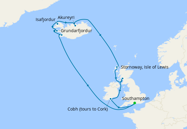 BEST SELLER! Iceland & British Isles from Southampton, 5 August 2026 