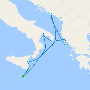 Montenegro, Croatia, Greece & Italy from Malta