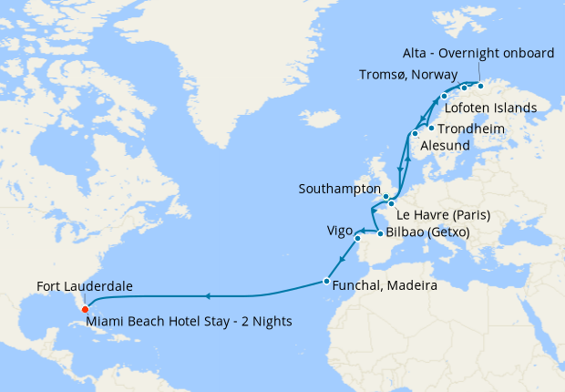 Map of the cruise map