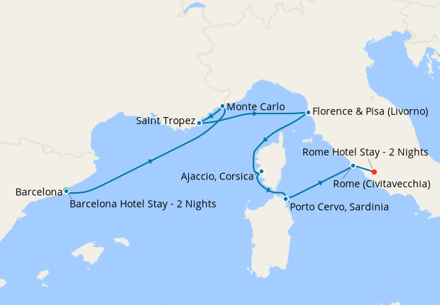 Map of the cruise map