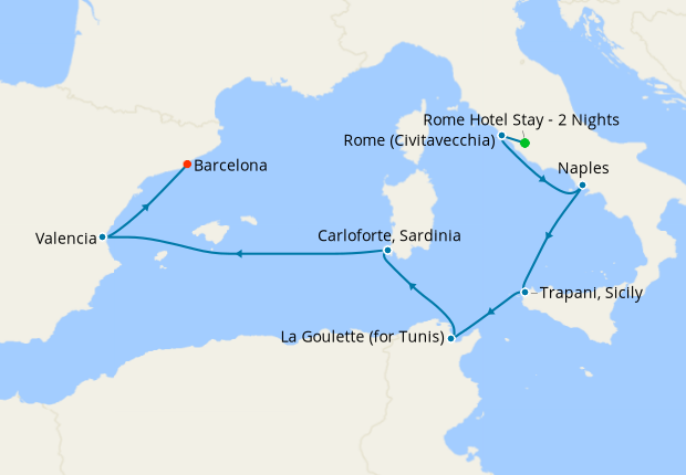 Map of the cruise map
