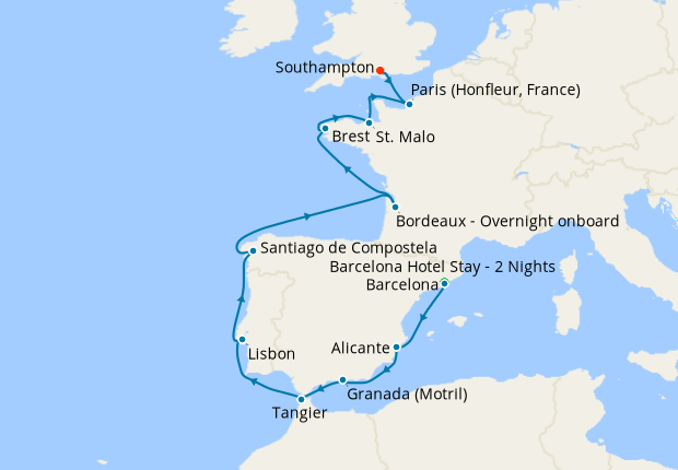 Cruise Itinerary Map