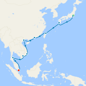 Sparkling Asian Seas fr. Tokyo to Singapore with Stays 