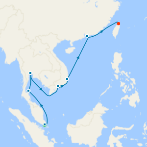 Hong Kong, Thailand & Vietnam fr. Singapore to Taipei with Stay