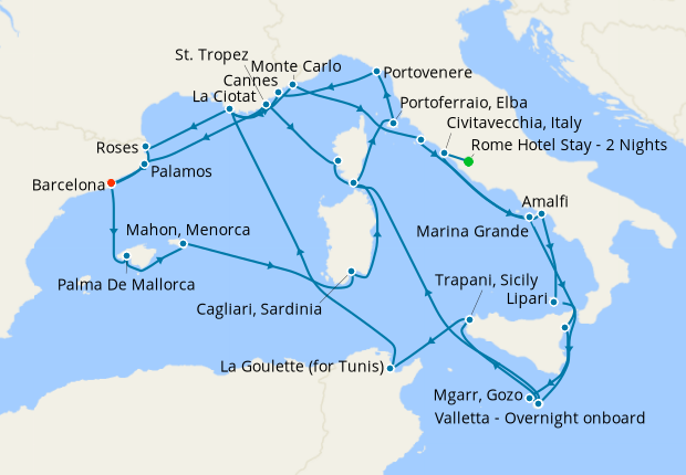 Cruise Itinerary Map