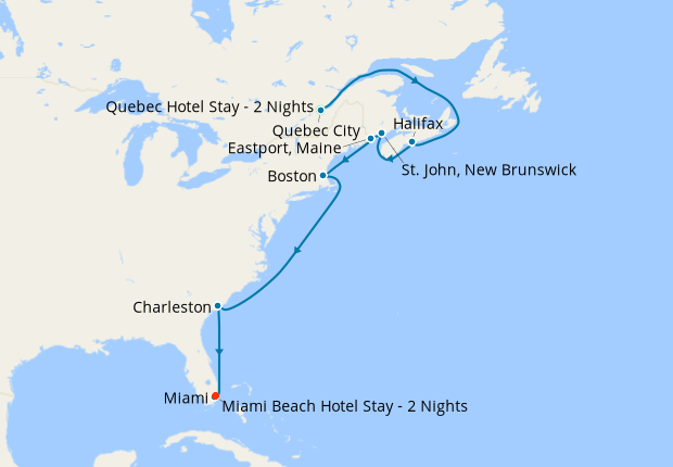 Map of the cruise map