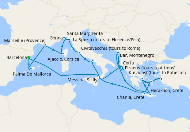 Cruise Itinerary Map