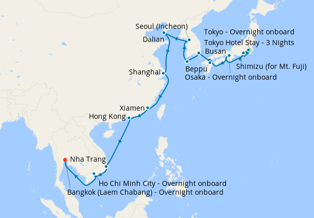 Cruise Itinerary Map