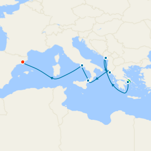 Mediterranean with Greece & Italy with Athens and Barcelona Stays