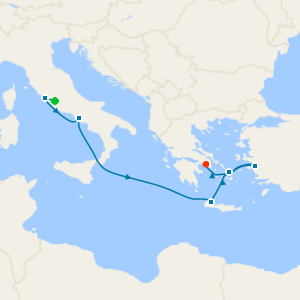 Mediterranean with Greek Isles & Turkey from Rome with Stay
