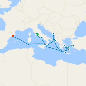 Mediterranean with Greek Isles, Italy & Turkey from Rome with Stay