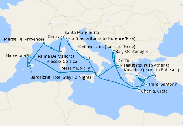 Cruise Itinerary Map