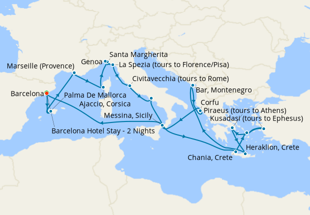 Cruise Itinerary Map