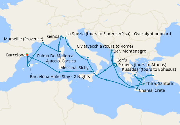 Cruise Itinerary Map