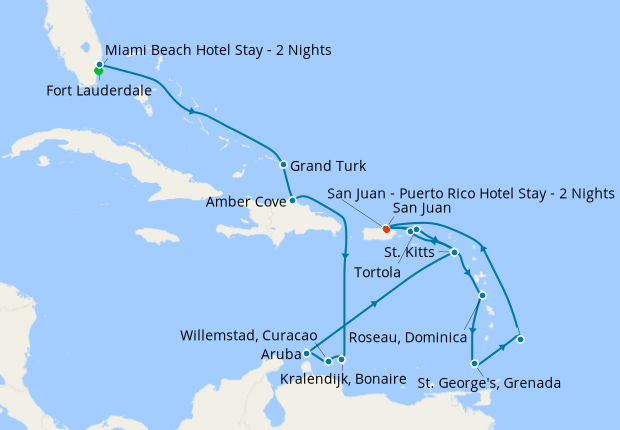 Map of the cruise map