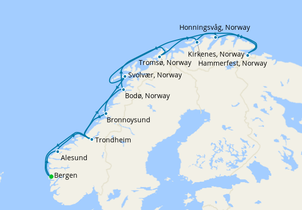 The Coastal Express from Bergen, Hurtigruten, 7th July 2025 – Planet Cruise