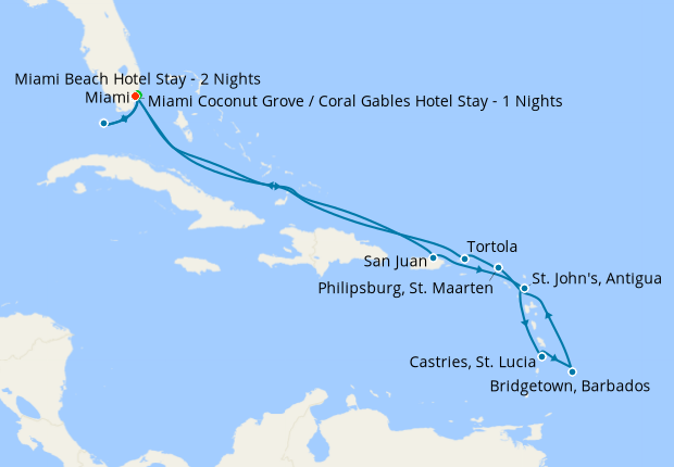 Caribbean Explorer with Key West & Miami Beach Stays, Cunard, 10th ...