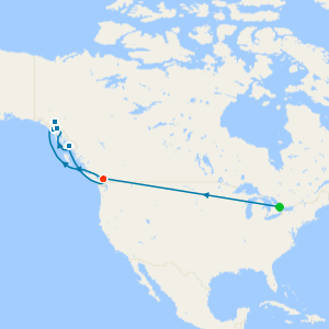 Toronto, Niagara Falls & Alaska with Dawes Glacier from Vancouver with Stays