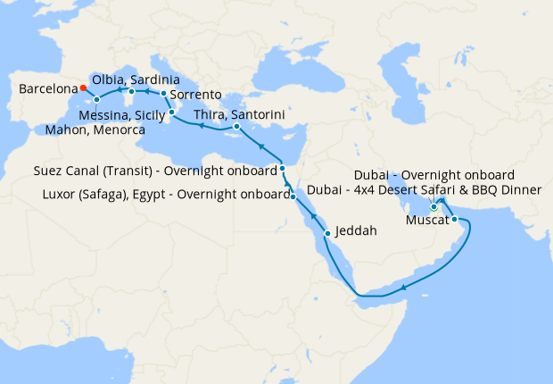 Cruise Itinerary Map