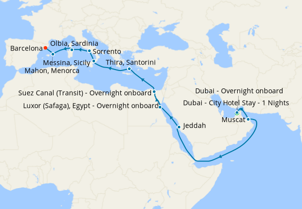 Cruise Itinerary Map