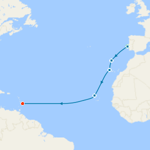 Transatlantic from Lisbon to Bridgetown with Stays