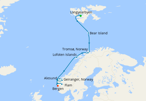 Map of the cruise map