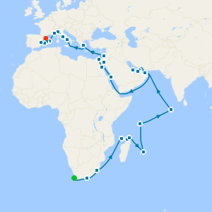 Indian Ocean Odyssey from Cape Town to Barcelona