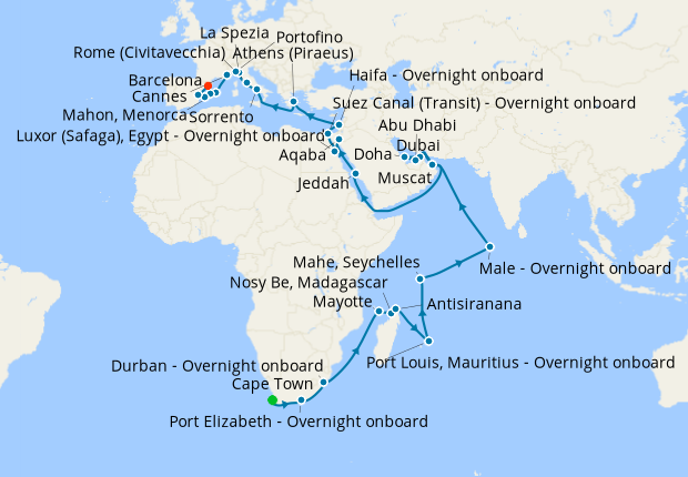 Cruise Itinerary Map