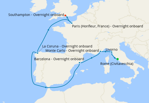 Cruise Itinerary Map