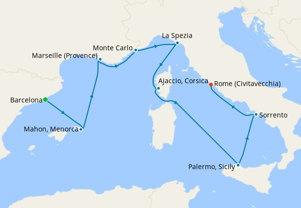 Cruise Itinerary Map