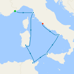 Iconic Côte d'Azur from Monte Carlo to Rome (Civitavecchia)